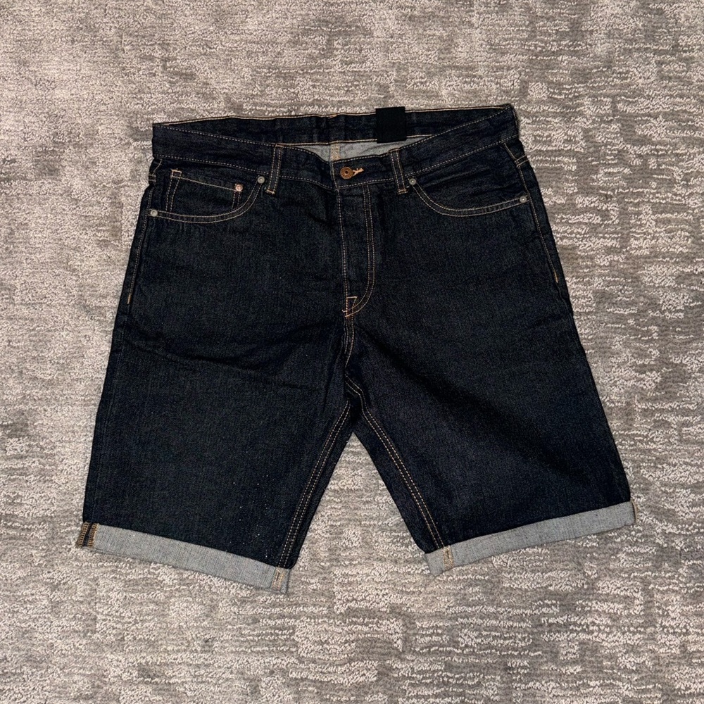 H&M Dark Blue Contrast Jean Shorts Size 34
